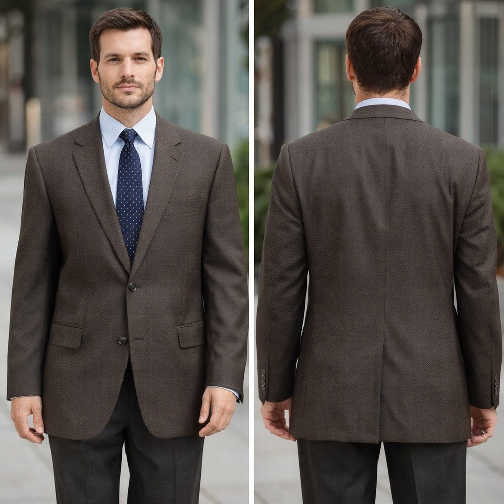 Jos. A. Bank Signature Collection Brown Nailhead Wool‎ Blazer Jacket 52L 2B